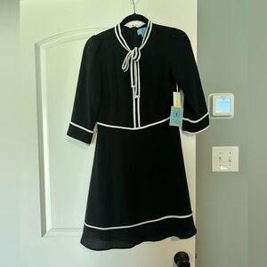 CeCe black and white dress